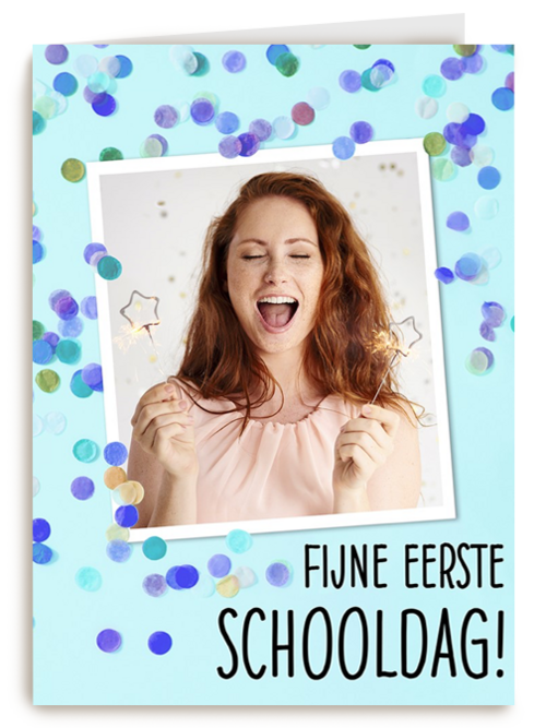 fijne eerste schooldag fotokaart