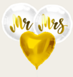 Ballonnentros Mr En Mrs Goud Wit