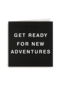 letterbord kaart met de tekst get ready for new adventures