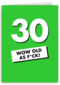 Verjaardagskaart 30 wow old als fuck