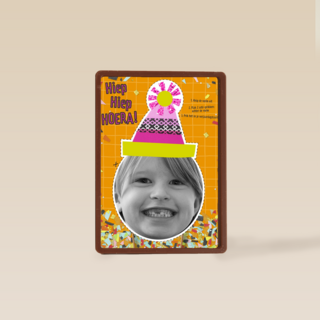 verjaardag kaart kids meisje feestmuts