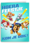 Paw Patrol Hoera Feestje uitnodiging