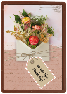 Moederdagkaart envelop met bloemen
