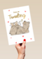Tweeling geboortefelicitatie 2 lieve beertjes
