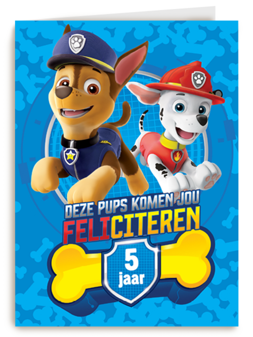 Paw Patrol kaart deze pups komen jou feliciteren