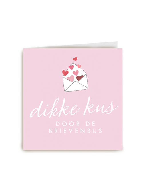 moederdag kaart hip dikke kus door de brievenbus