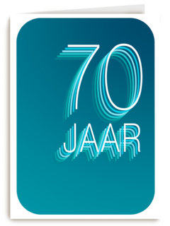 Verjaardagskaart 70 jaar blauw groen