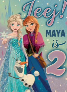 Frozen verjaardagskaart 2 jaar Elsa Anna