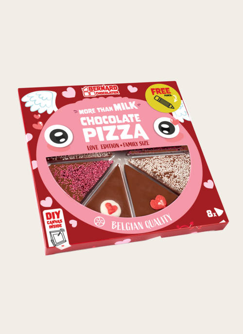 Chocolade Pizza Hartjes | Bernard Chocolatier Cadeau Chocolade |