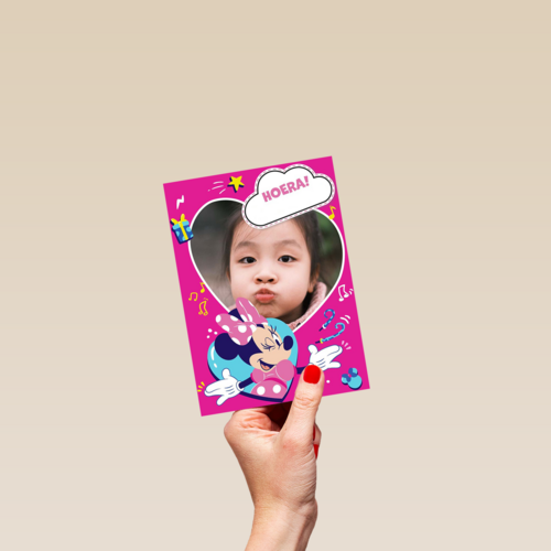 Minnie Mouse fotokaart verjaardag
