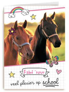 back to school veel plezier op school paardenkaart