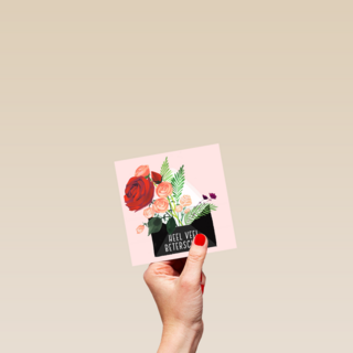 Beterschapskaart vrouw Bloemen Heel veel beterschap