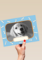 fotokaart met groetjes van onze hond