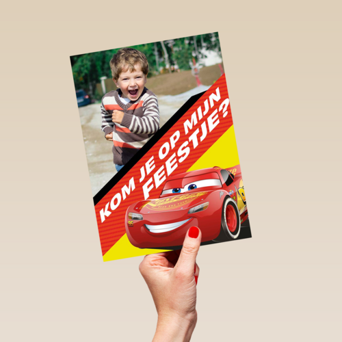 Cars verjaardagskaart foto kom je op mijn feestje
