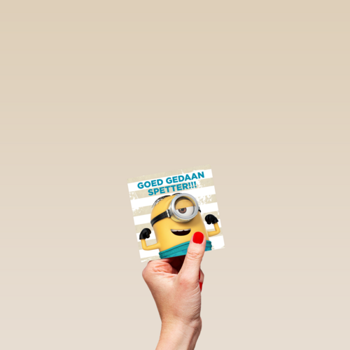 zwemdiploma kaart minions goed gedaan spetter