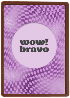 complimentkaart wow bravo met paarse ruitjes