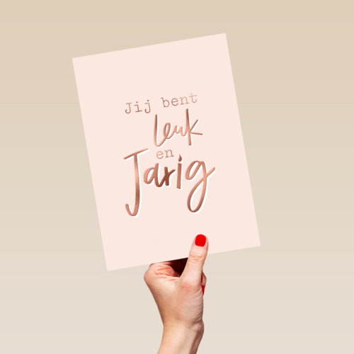 jij bent leuk en jarig in metallic patroon