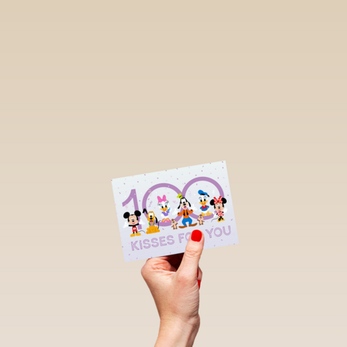 Vriendschapskaart Disney 100 kisses for you