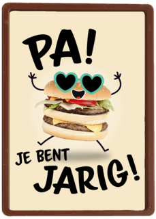verjaardagskaart met hamburger voor pa