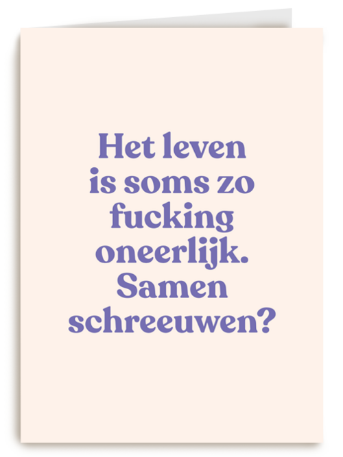 condoleance kaart andc het leven is soms zo fucking oneerlijk