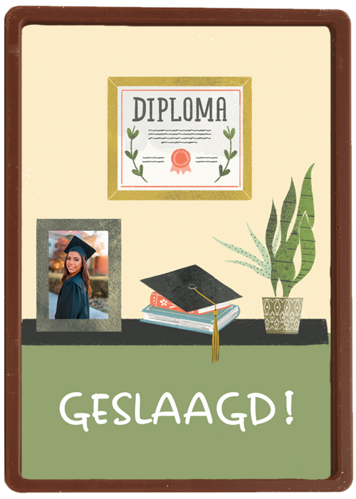 Chocolade Kaart Diploma | Hallmark | Chocolade Kaart Hallmark | Diploma | Geslaagd Fotokaart Bureau Met Foto