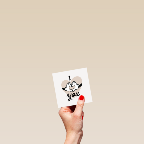 Liefde kaart Mickey en Minnie handen
