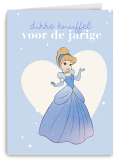prinses kaart disney dikke knuffel voor de jarige assepoester