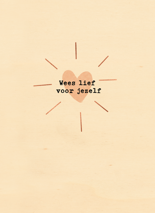 Houten Kaart Mentale Gezondheid | Houten Kaart Hallmark | Mentale Gezondheid | Beterschapskaart Wees Lief Voor Jezelf