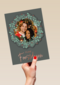 Fijne feestdagen kerstkrans fotokaart