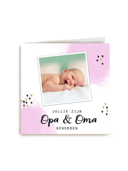 geboorte felicitatie fotokaart opa en oma geworden