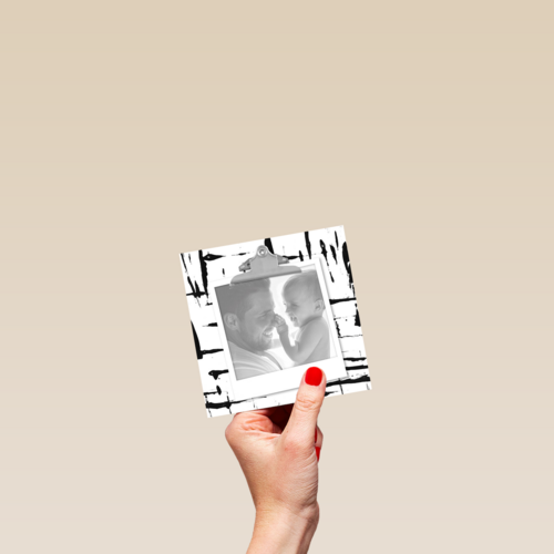 fotokaart vierkant zwart wit blanco polaroid