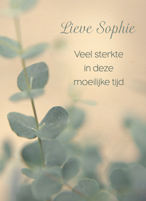 Houten Kaart | Lieve Veel Sterkte In Deze Moeilijke Tijd