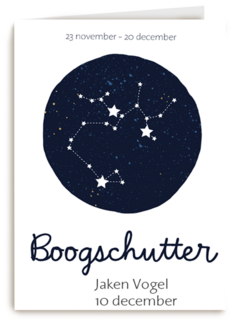sterrenbeeld kaart boogschutter editable