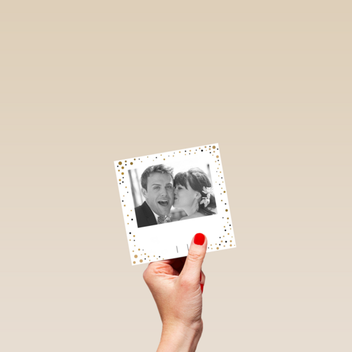 fotokaart vierkant zij en hij gaan trouwen