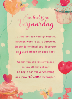 Verjaardagskaart vrouw Cupcakes More than words