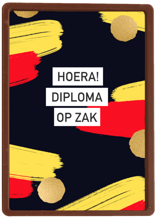Chocolade Kaart Diploma | Hallmark | Chocolade Kaart Hallmark | Diploma | Hoera Diploma Op Zak Met Belgische Vlag
