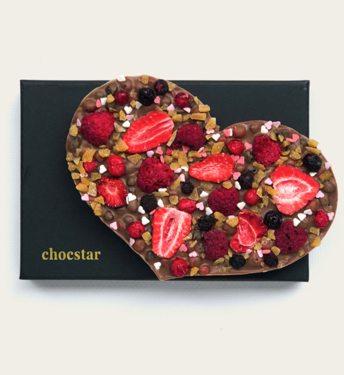 Chocstar Chocolade Hart Bosvruchten