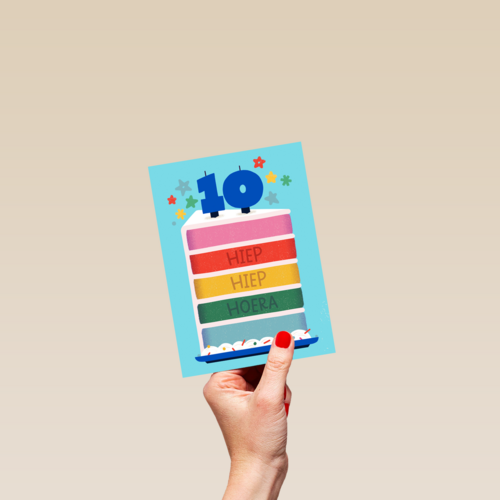Hiep Hiep Hoera 10 jaar jongen