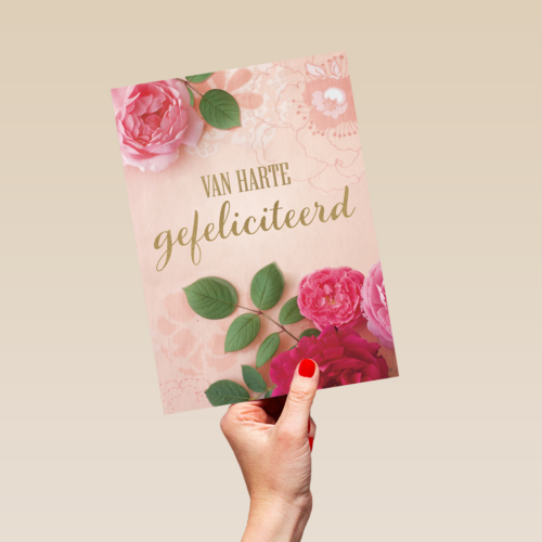 roze rozen kaart