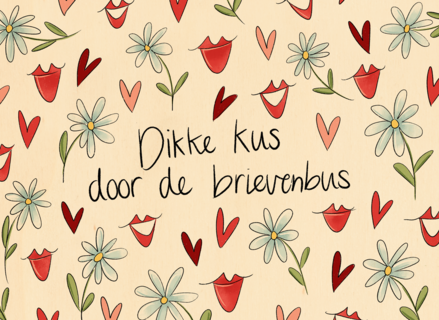 zomaar kaart matia studio dikke kus door de brievenbus