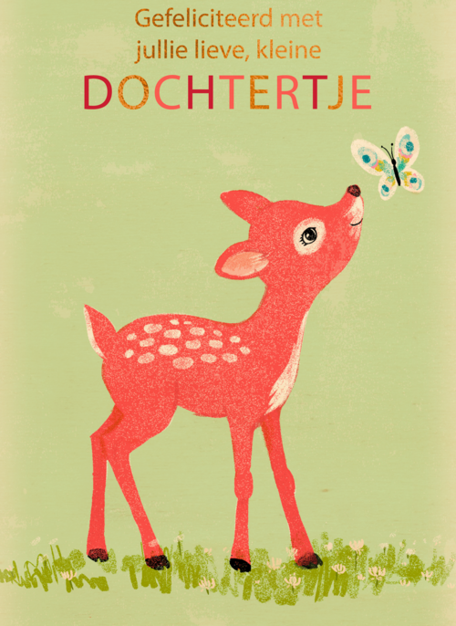 geboorte dochter hertje vlinder gefeliciteerd