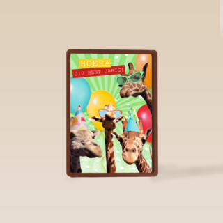 verjaardagskaart 4 gekke giraffen