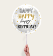 Ballon Happy Birthday Style Goud Wit