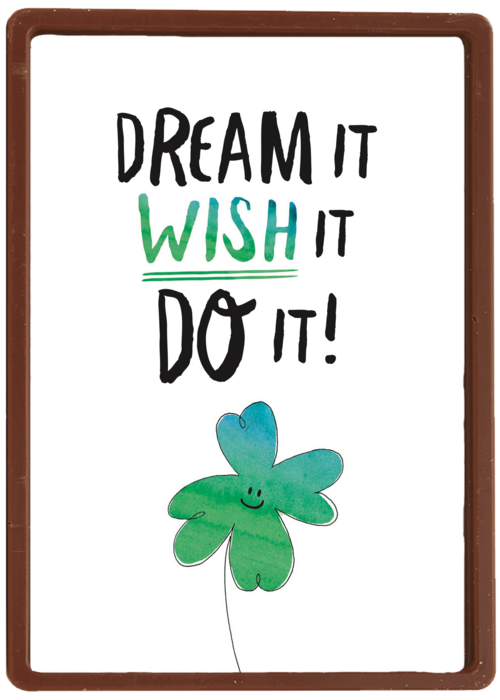 Chocolade Kaart | Hallmark | Groen Klavertje Vier Met Quote