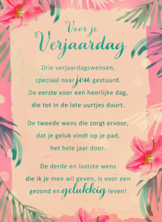 Verjaardagskaart vrouw klassiek 3 verjaardagswensen More than words