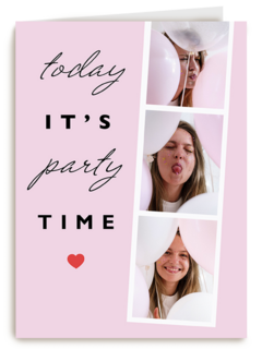 verjaardag kaart foto hip today it is party time