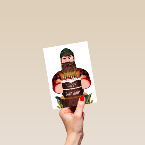 verjaardag kaart folio happy birthday man met baard