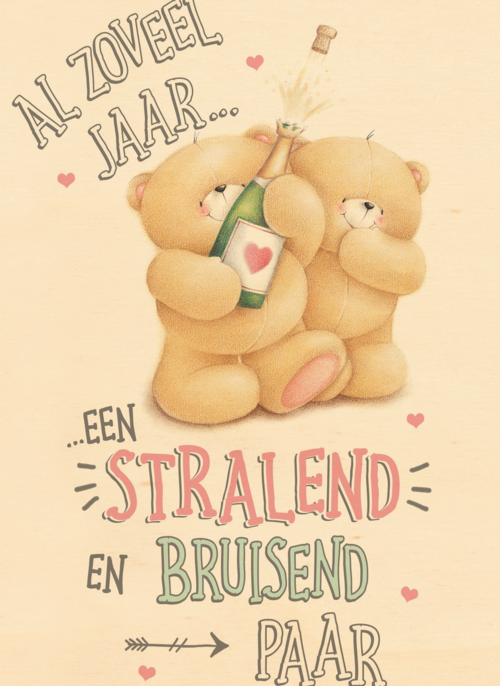 Houten Kaart Huwelijksjubileum | Houten Kaart Hallmark | Huwelijksjubileum | Trouwdagkaart Forever Friends Stralend En Bruisend Paar