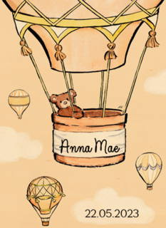 Geboorte felicitatie ballon met beer