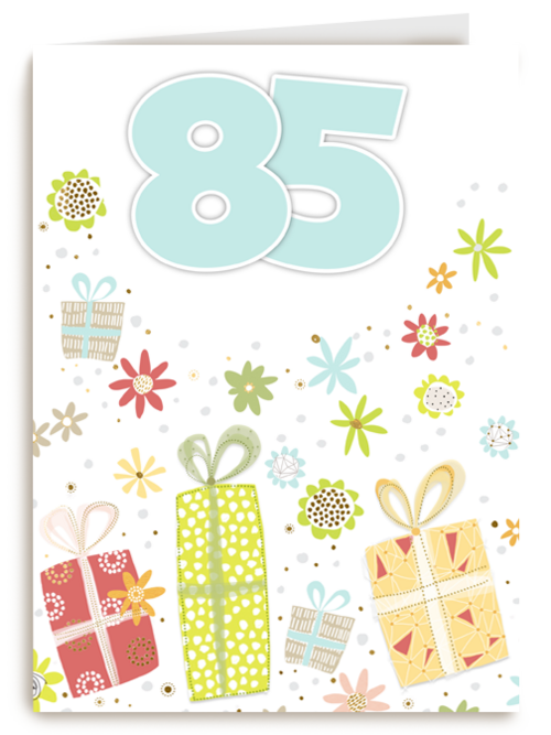 een fleurige 85ste verjaardag met cadeautjes